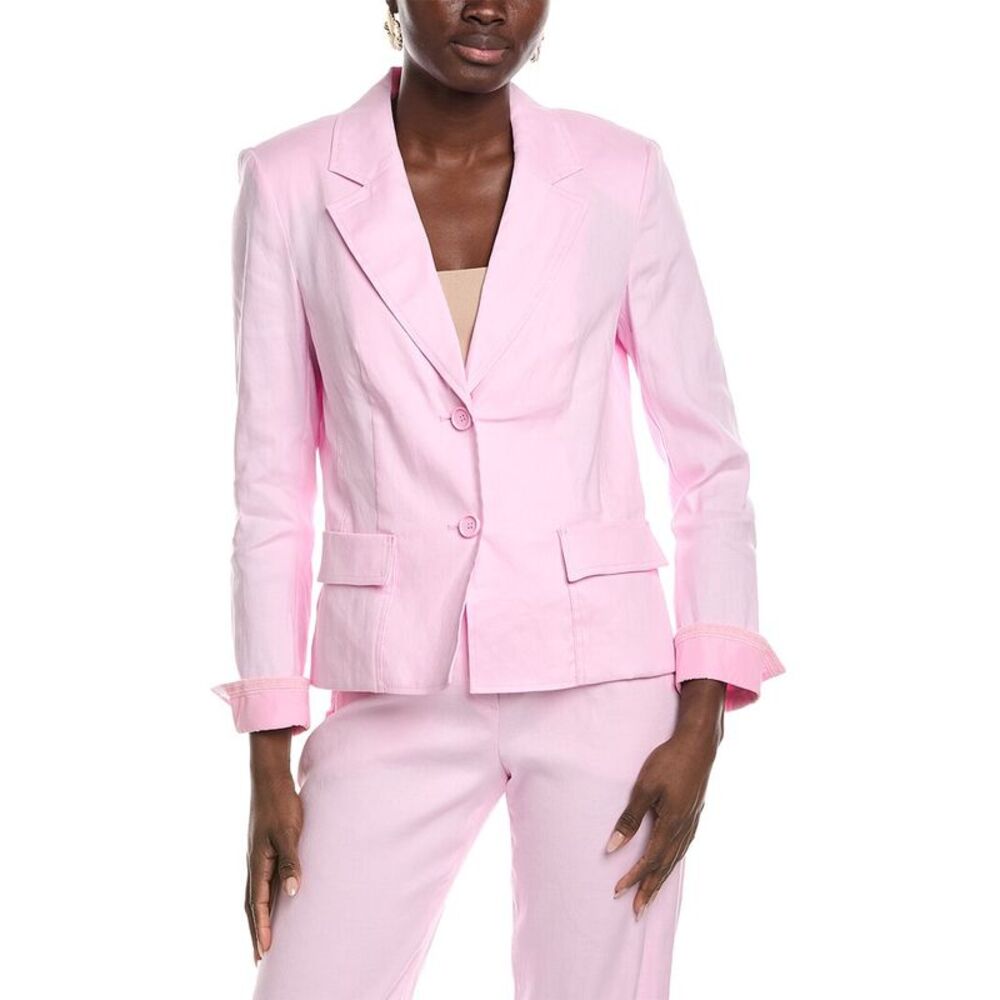 Marc Cain Womens  Linen-Blend Blazer, Pink